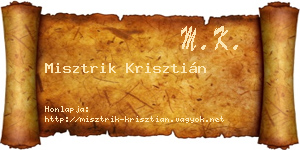 Misztrik Krisztián névjegykártya